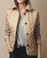 Andrea | Damen Gesteppte Freizeitjacke mit Knopfleiste vorne in Khaki