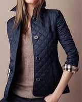 Andrea | Damen Gesteppte Freizeitjacke mit Knopfleiste vorne in Marineblau