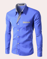 Herren Business Hemd Mit Kentkragen in Blau
