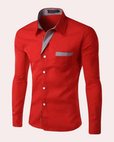 Herren Business Hemd Mit Kentkragen in Rot