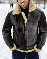 Herren-Jacke Im Lammfell-Stil - Thies in Schwarz
