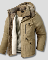 Herren-Parka Mit Kapuze Und Bündchen - Carlos in Beige