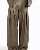 Herren Weite Stoffhose im Pantalon Stil in Taupe
