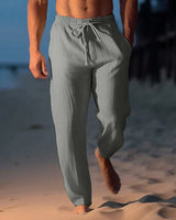 Yzzo | Trendige Leinenhose für Herren in Grau