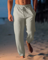 Yzzo | Trendige Leinenhose für Herren in Khaki