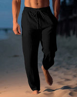 Yzzo | Trendige Leinenhose für Herren in Schwarz
