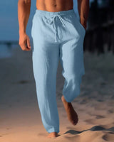 Yzzo | Trendige Leinenhose für Herren in Blau