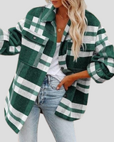 Hüftlanges Hemdjacke - Michelle in Grün