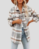 Hüftlanges Hemdjacke - Michelle in Hellgrau