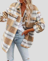 Hüftlanges Hemdjacke - Michelle in Braun