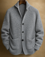 Quentin - Rippstrick-Cardigan in Grau