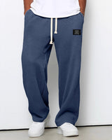 LISANDRO | WEITE HOSE MIT WABENSTRUKTUR in Blau