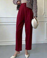 STEFANIE | VIELSEITIGE KLASSISCHE SLIM-FIT-ANZUGHOSE in Rot