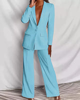 Annie | Elegantes Blazer & Hosen Set in Hellblau