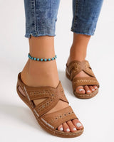 Eva | Konturiertes Fußbett Gepolstert Sandalen in Braun