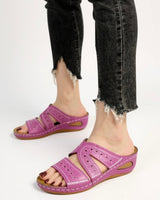Eva | Konturiertes Fußbett Gepolstert Sandalen in Rosa