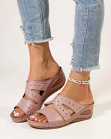 Eva | Konturiertes Fußbett Gepolstert Sandalen in Rosé