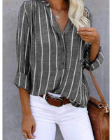Agathe | Elegante gestreifte Bluse in Grau