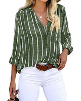 Agathe | Elegante gestreifte Bluse in Grün