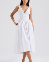 Eurybia - Korsett-Midikleid in Weiß