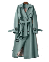 Amira | Damen Klassischer Trenchcoat mit Gürtel für den Winter in Grün