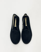 Fri | Damen Friulanische Samt-Schuhe – Weiche Samt Hausschuhe in Schwarz