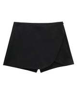 Damen Hohe Taille mit Shorts Mini Röck in Schwarz