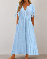 Siena - Luftiges Boho-Sommerkleid in Blau