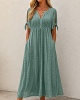 Siena - Luftiges Boho-Sommerkleid in Dunkelgrün