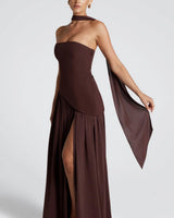 Iris - Velicius Maxi Kleid in Braun