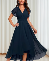 Blaine - Elegantes Midi-Cocktailkleid in Blau