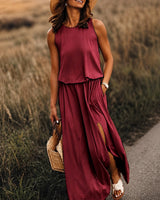Edna - Lässiges Boho-Maxikleid aus Modal in Rot