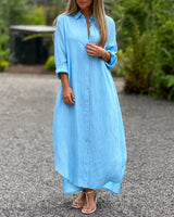 Sharon - Lässiges Weites Kleid in Hellblau