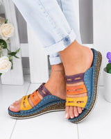 Christina - Bunte Freizeitsandalen in Blau