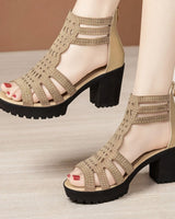 Krishan - Stilvolle Absatzsandalen in Gold