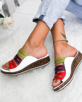 Christina - Bunte Freizeitsandalen in Weiß