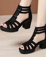 Krishan - Stilvolle Absatzsandalen in Schwarz