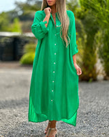 Sharon - Lässiges Weites Kleid in Grün