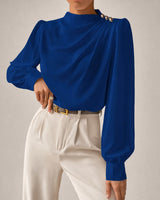Susan - Elegante Bluse mit Lockerem Schnitt in Blau