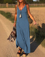 Riley - Lockeres Maxikleid in Blau