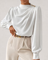 Susan - Elegante Bluse mit Lockerem Schnitt in Weiß