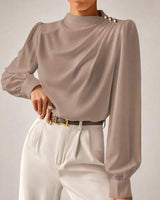Susan - Elegante Bluse mit Lockerem Schnitt in Braun