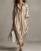 Elysia - Lockeres Langarm-Hemdkleid in Gelb