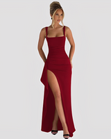 Kelly - Elegantes Maxikleid mit hohem Schlitz in Rot