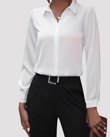 Alisa - Elegantes Button-Up-Hemd in Weiß
