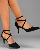 Alison - Stilvolle Knöchelriemen-Sandalen in Schwarz