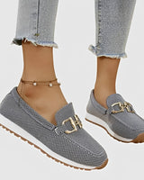 Elle - Lässige Loafer mit Schnalle in Grau