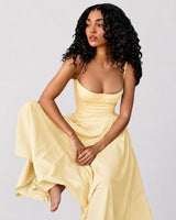 Hadley - Stilvolles Camisole-Kleid in Gelb