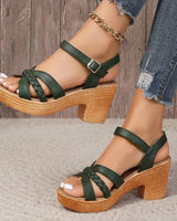 Ffion - Stilvolle Chunky Sandalen in Grün