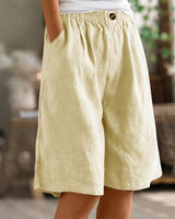 Eileen - Lässige Weite Shorts in Gelb